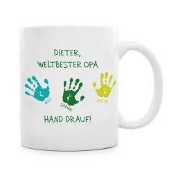 Tasse für Opa - Hand drauf