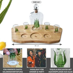 Tequila Geschenkset - Karaffe mit 4 Shotgläsern