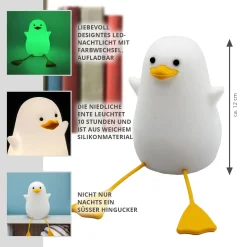 Tierische Lampe mit 7 LED Leuchtfarben - Ente