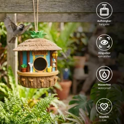 Tikibar Vogelhaus - Nistkasten & Futterhaus für Vögel