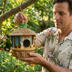 Tikibar Vogelhaus - Nistkasten & Futterhaus für Vögel