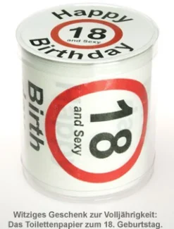 Toilettenpapier zum 18. Geburtstag