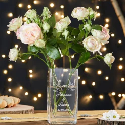 Vase Liebestauben - personalisiert