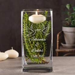 Vase Liebestauben - personalisiert