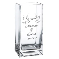 Vase Liebestauben - personalisiert