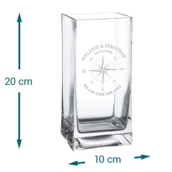 Vase mit Gravur - Liebeskompass