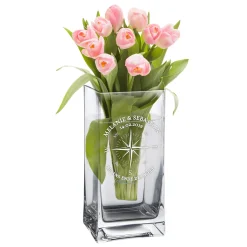Vase mit Gravur - Liebeskompass
