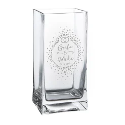 Vase zur Hochzeit - Kreis aus Herzen Gravur