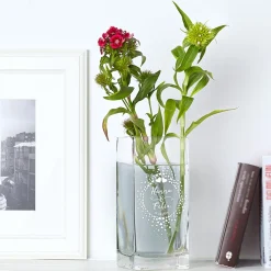 Vase zur Hochzeit - Kreis aus Herzen Gravur