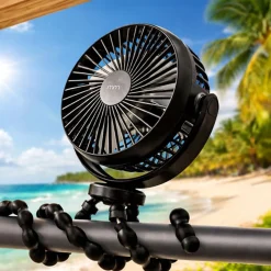 Ventilator mit Stativ - 3in1 Powerbank mit Smartphonehalter