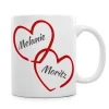 Verbundene Herzen - personalisierte Tasse