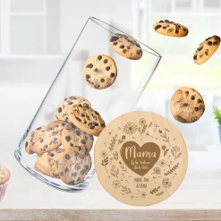 Vorratsglas mit Gravur - Blumenherz für Mama