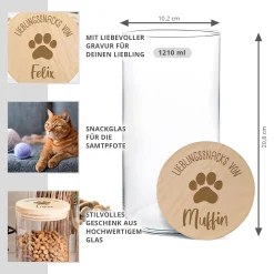 Vorratsglas mit Gravur - Katzensnacks