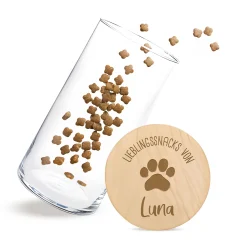 Vorratsglas mit Gravur - Katzensnacks