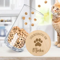 Vorratsglas mit Gravur - Katzensnacks