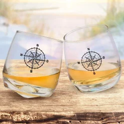 Wackelglas 2er Set - Windrose