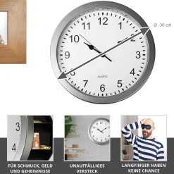 Wanduhr mit Safe