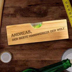 Wasserwaage mit Flaschenöffner - graviert