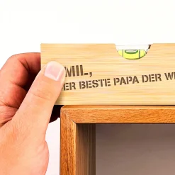 Wasserwaage mit Flaschenöffner graviert - Bester Papa