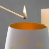 Weißes Windlicht mit Gravur - Family