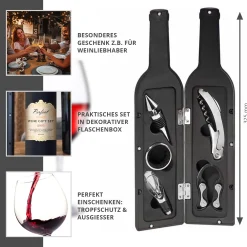 Wein Geschenkset fünfteilig - Flaschenform