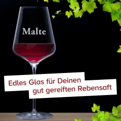 Weinglas mit Gravur