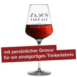 Weinglas mit Gravur - Alter in Tagen