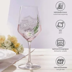 Weinglas mit Gravur - Ginderella