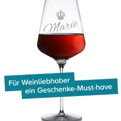 Weinglas mit Gravur - Königin Krone