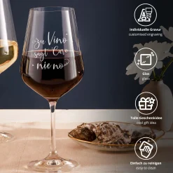 Weinglas mit Gravur - Vino - Name