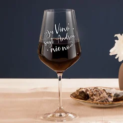 Weinglas mit Gravur - Vino - Name