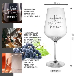 Weinglas mit Gravur - Vino - Name