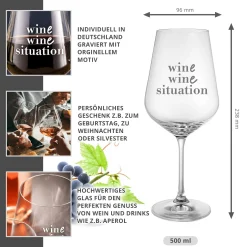 Weinglas mit Gravur - Wine Wine Situation