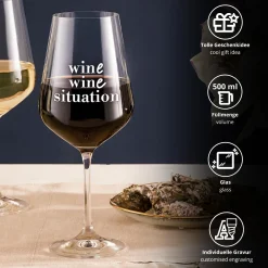 Weinglas mit Gravur - Wine Wine Situation