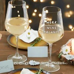 Weinglas mit Gravur - Work Wine Balance