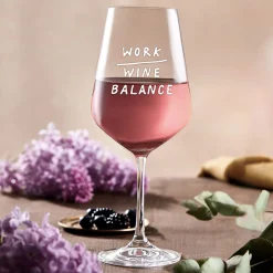 Weinglas mit Gravur - Work Wine Balance