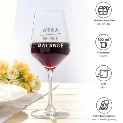 Weinglas mit Gravur - Work Wine Balance
