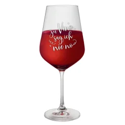 Weinglas mit Gravur - Zu Vino sag ich nie no