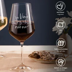 Weinglas mit Gravur - Zu Vino sag ich nie no