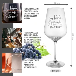 Weinglas mit Gravur - Zu Vino sag ich nie no
