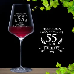 Weinglas zum Geburtstag