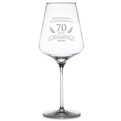 Weinglas zum 70. Geburtstag