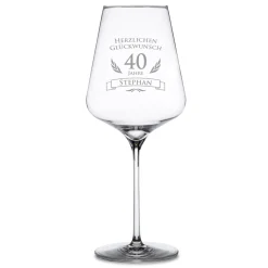 Weinglas zum 40. Geburtstag