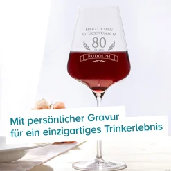 Weinglas zum 80. Geburtstag