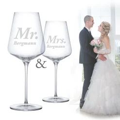 Weingläser - Mr and Mrs