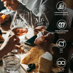 Weingläser - Mr and Mrs