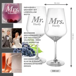 Weingläser - Mr and Mrs