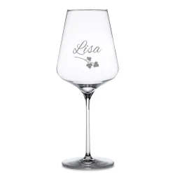 Weinhäppchen - Glas und Puzzle Brettchen personalisiert