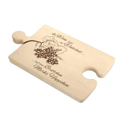Weinhäppchen - Glas und Puzzle Brettchen personalisiert