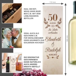 Weinkiste zur Goldenen Hochzeit - 50 Jahre